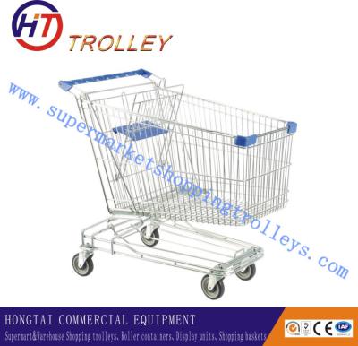 China 180L Asia Type Metal Shopping Trolley With Four Wheels For The Supermarket for sale