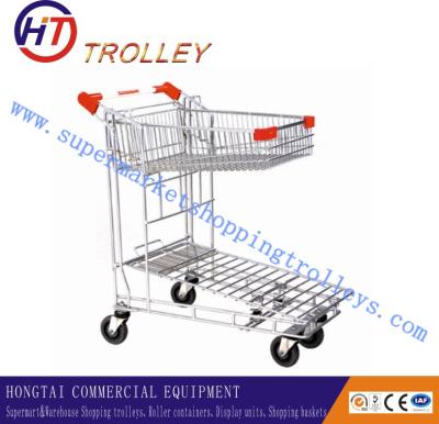 China Export Folded Supermarket Wire Shopping Trolley For Warehouse Use for sale