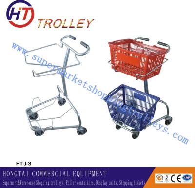 China Environmental Retail 2 Basket Shopping Trolley Unfloding In Japan Style , 60 to 240 Liters for sale