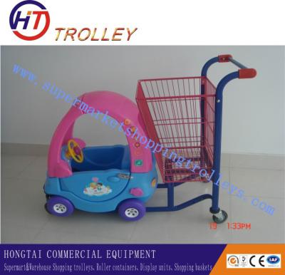 China Grocery Store Children Metal Shopping Trolley , Small Retail Shopping Carts for sale