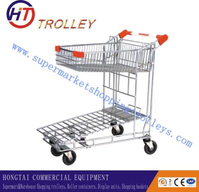 China Zinc Plated Collapsible Retail Shopping Cart Steel Material For Walmart for sale