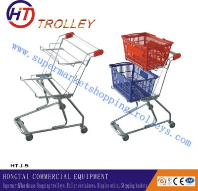 China Unfolded Steel Wire Basket Shopping Cart  , Supermarket Shopping Trolley for sale