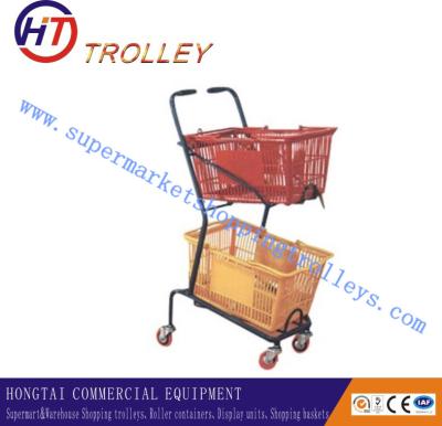 China Custom Personal Supermarket Basket Shopping Cart , Shopping Basket Trolley With Wheels for sale