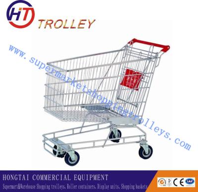 China Australian Style Wire Shopping Trolley , Metal Shopping Cart With Wheels For Mall for sale