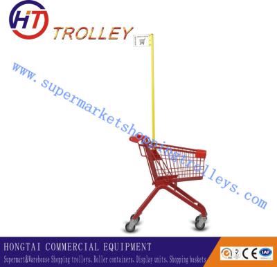 China Zinc Plated Exhibition / Supermarket Children Shopping Carts With Little Flag for sale