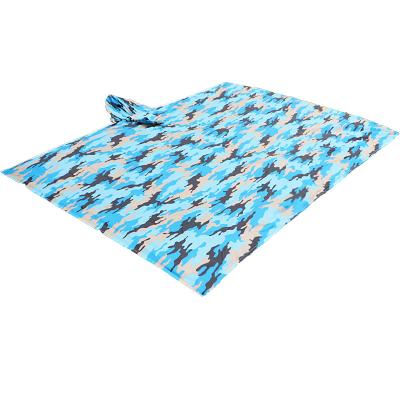 China Portable Multifuntion Travel 2 in 1 Beach Blanket and Poncho 210T Polyester Taffeta with PU Coated Outdoor Picnic Rug Picnic Mat for sale