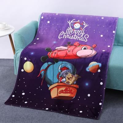 China PORTABLE Printed Lightweight Flannel Blanket Couch Blanket Soft Warm Christmas Flannel Fleece Printed Sofa Blankets for sale