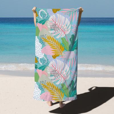 China Double Side Fleece Microfiber Beach Towel Sandless Microfiber Beach Towel Printed Beach Holiday Swimming Towel for sale