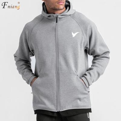 China High Quality Cotton Moisture Wicking Polyester Zipper Men's Breathable Long Sleeve Jackets With Zipper Side Pockets For Outdoor Sports for sale