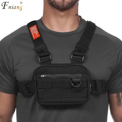 China High Quality Customized Gym Adjustable Chest Bag Waterproof Nylon Outdoor Sports Bag With Zipper Pockets For Climbing Mountains for sale