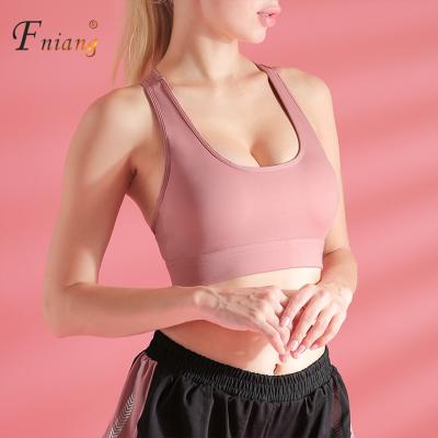 China New Breathable Sports Mesh Beautiful Back Splice Bra Running Exercise Training Sports Breathable Yoga Bra for sale