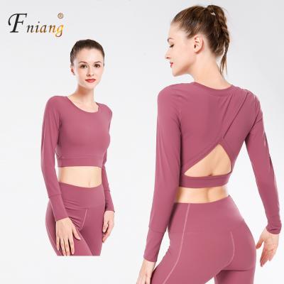 China Breathable Quality Breathable Sports Yoga Long Sleeve Quick Dry Top For Women for sale