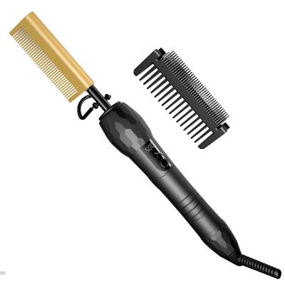 China Blinged Outdoor Wholesale Portable CE Certification 200 --500F Electric Hair Straightener Hot Comb For African American Hair Wigs for sale