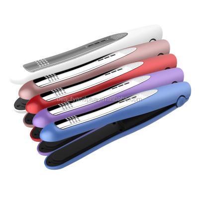 China Wireless USB Hair Straightener Auto-lock Button Mini Charging Temperature Travel Iron High Temperature Adjustable Wireless Flat Beauty Devices for sale