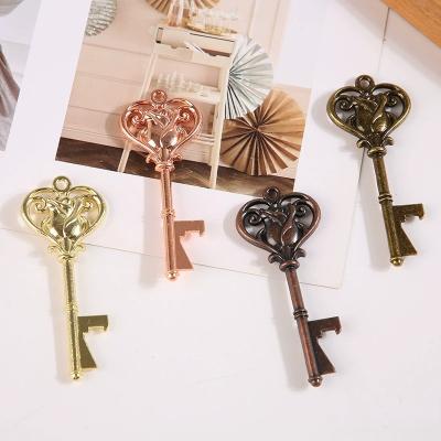 China Sustainable Heavy-Duty Rose Flower Key Bottle Openers Wedding Favors Decorations or Souvenirs Bulk Bridal Shower Party Favors with Card Tag for sale