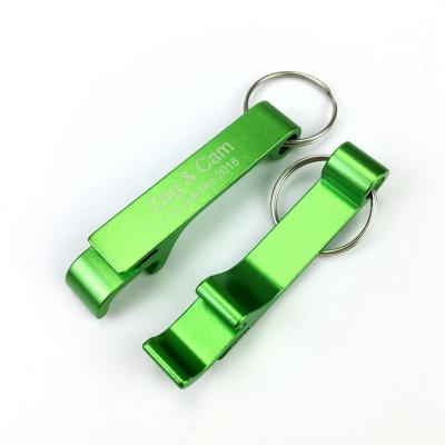 China Sustainable Green aluminum alloy bottle opener used in kitchen to promote beer bottle opener for sale