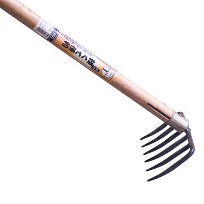 China Garden Rake Manufacturer Supplies Quality Assurance Six Tooth Harrow Garden Harrow Wood Handle for sale