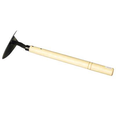 China AGRICULTURE GARDEN DIGGING HOE Wooden Short Steel Handle Hoe Triangular Movable Hoe Available Sales for sale