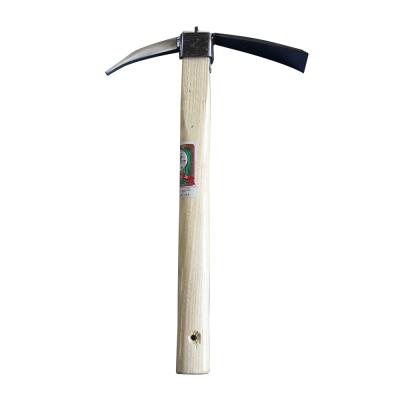 China AGRICULTURE GARDEN DIGGING Carbon Steel Multifunctional Hoe Wooden Handle Garden Digging Three Feet Double Headed Gardening Hoes for sale