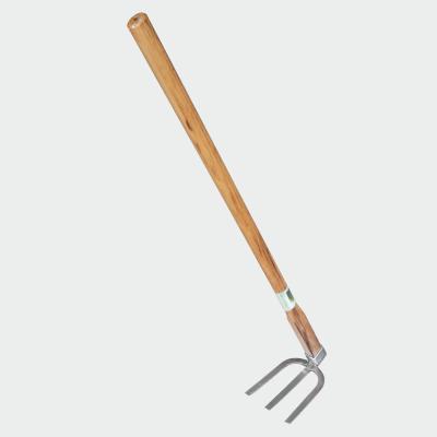 China AGRICULTURE GARDEN DIGGING manufacturer supply stainless steel hoe three tooth hoe and wooden handle hoe in stock for sale