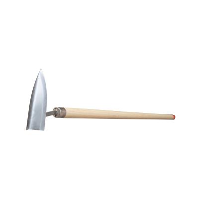 China ALUMINUM factory sells high quality triangular garden hoe stainless steel weeding hoe and wooden handle hoe for sale