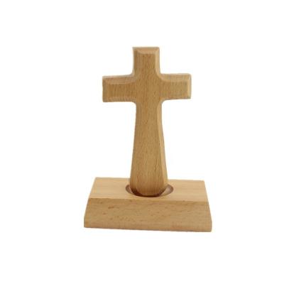 China Solid Wood Christian Catholic Cross Modern Simple European Cross Decoration for sale