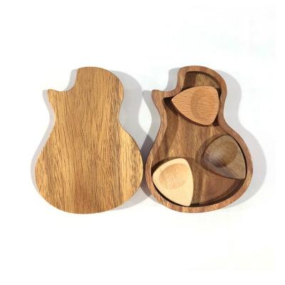 China Factory direct sales fashion acacia wooden guitar pick box environmental protection goods for sale