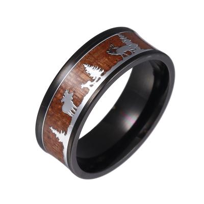 China 2021 FASHIONABLE new Christmas element tungsten steel ring Christmas tree ring fashion proposal creative ring for sale