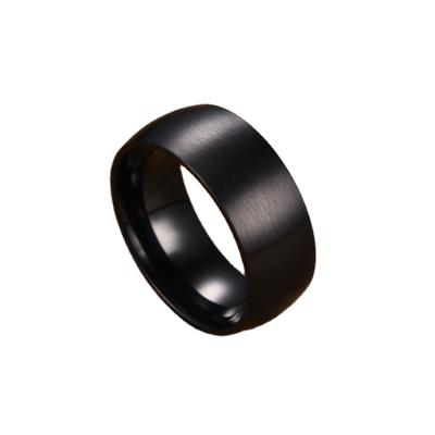 China FASHIONABLE manufacturer wholesales flexible black stainless steel men's ring low profile atmosphere index finger couples ring for sale