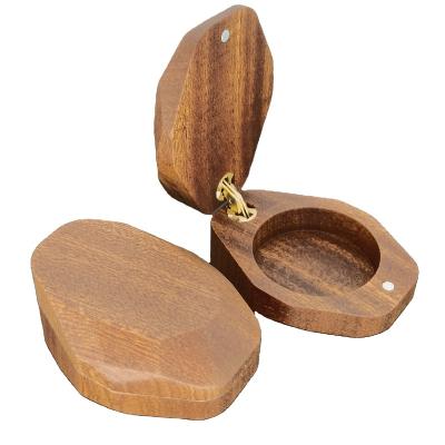 China Factory Price Simple Irregular Shaped Rosewood Wooden Handmade Ring Box for sale