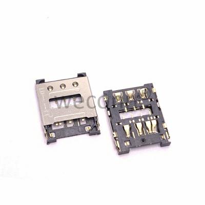 China Automotive Hinge Type SIM Card Connector 7pin SMT Nano Sim Card Holder for sale