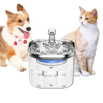 China Smart 2l Auto 3 speed stainless steel pet water fountain dispenser for dog cat for sale