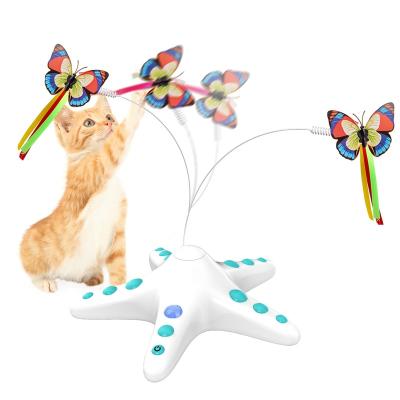 China Hot Sale Electronic Automatic Butterfly Rotating Interactive Cat Toy with Infrared Sensor for sale