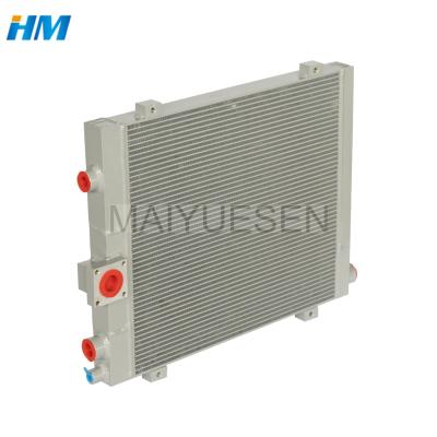 China Cooling And Heating Aluminum Microchannels Slab And Air Heat Transfer Bar/Fin Water Heat Exchangers Cooler For Screw Air Compressor for sale