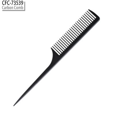 China Salon Hair Comb Wholesale High Quality Carbon Fiber High Temperature Resistant Salon Hairdressers Comb Rat Tail Comb for sale