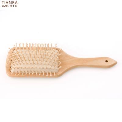 China High Quality Durable Massage Wooden Hair Straightening Brush Paddle Comb Brush Salon Household Hair Brush for sale