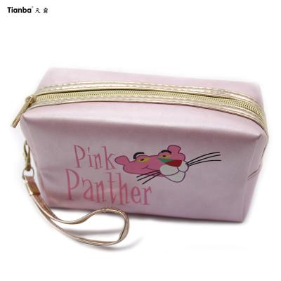 China Universal Adorable Leather Hot Pink Cosmetic Waterproof Makeup Bag For Woman for sale