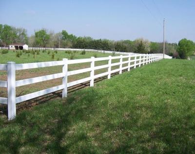 China Uv Proof White Color Plastic PVC Vinyl Rail Fence Garden Fence Panels 3 rail for sale