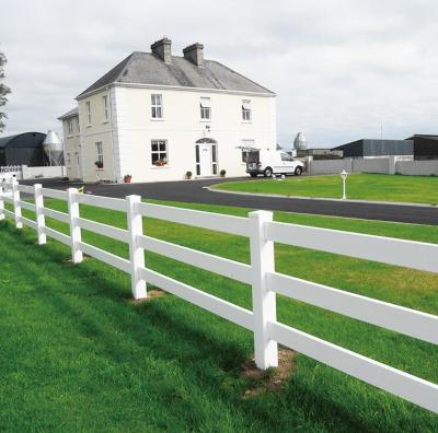 China Weather Resistant White PVC vinyl horse fence 2 Rails 3 Rails for sale