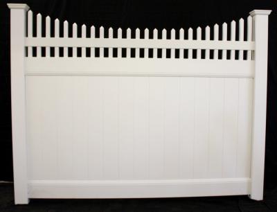 China Outdoor PVC Plastic Privacy Style Vinyl Fence With Top Picket for sale