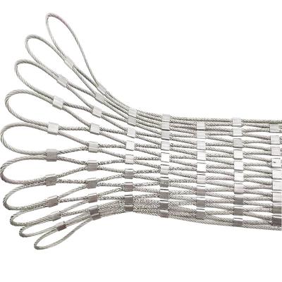 China Steel 304 316 Stainless Rope Mesh Flexible Bridge Protection Handrail for sale