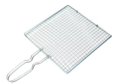 China Food Grade SS201 SS304 BBQ Grill Wire Mesh Rectangular With Handle for sale