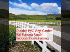 Durable PVC Vinyl Garden Rail Fencing Ranch Paddock Horse Fencing