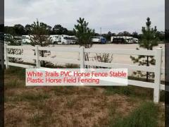 White 3rails PVC Horse Fence Stable Plastic Horse Field Fencing