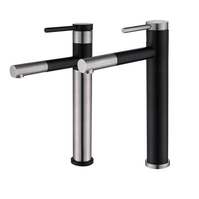 China Electric Faucets Deck Mounted Sink Basin Bathroom Stainless Steel Rotatable Hot And Cold Faucet for sale