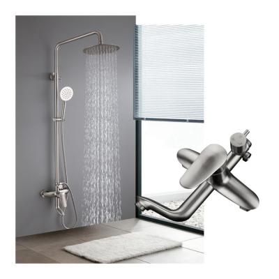 China With slide bar stainless steel wall mount single handel handheld bath shower faucet with slide bar for sale