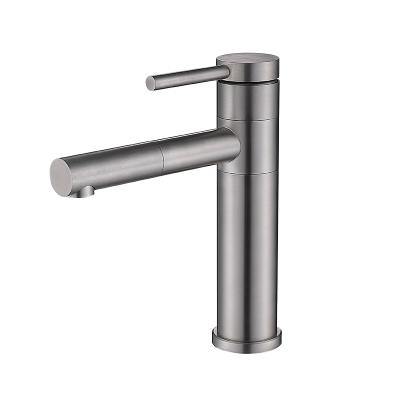 China 304 Stainless Steel Electric Brushed Single Handle Hot And Cold Water Basin Faucets For Bathroom for sale