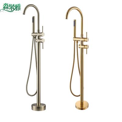 China With Slide Bar Classic Black Hotel Tub Faucet Freestanding Rain Shower Bath Faucets With Hand Shower for sale