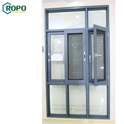 China New Design AS2047 Screen Reception Folding Aluminum Glass Sliding Windows for sale