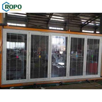 China EUROPEAN AWA And WERS Certified Glass Terrace Aluminum Alloy Frame Screen Bi Folding Door for sale